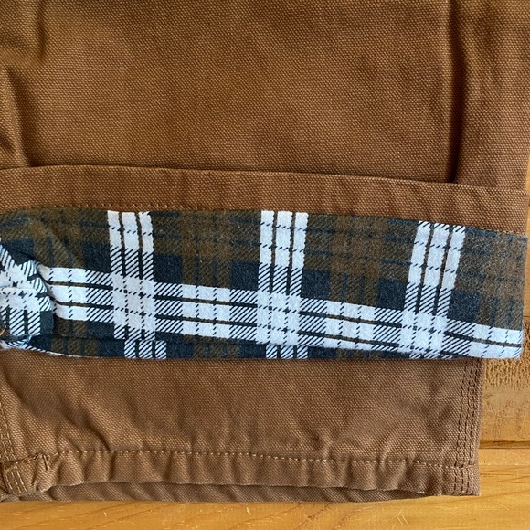 Flannel lined duck dungaree pants for men size46x30 workwear pants - Picture 3 of 4